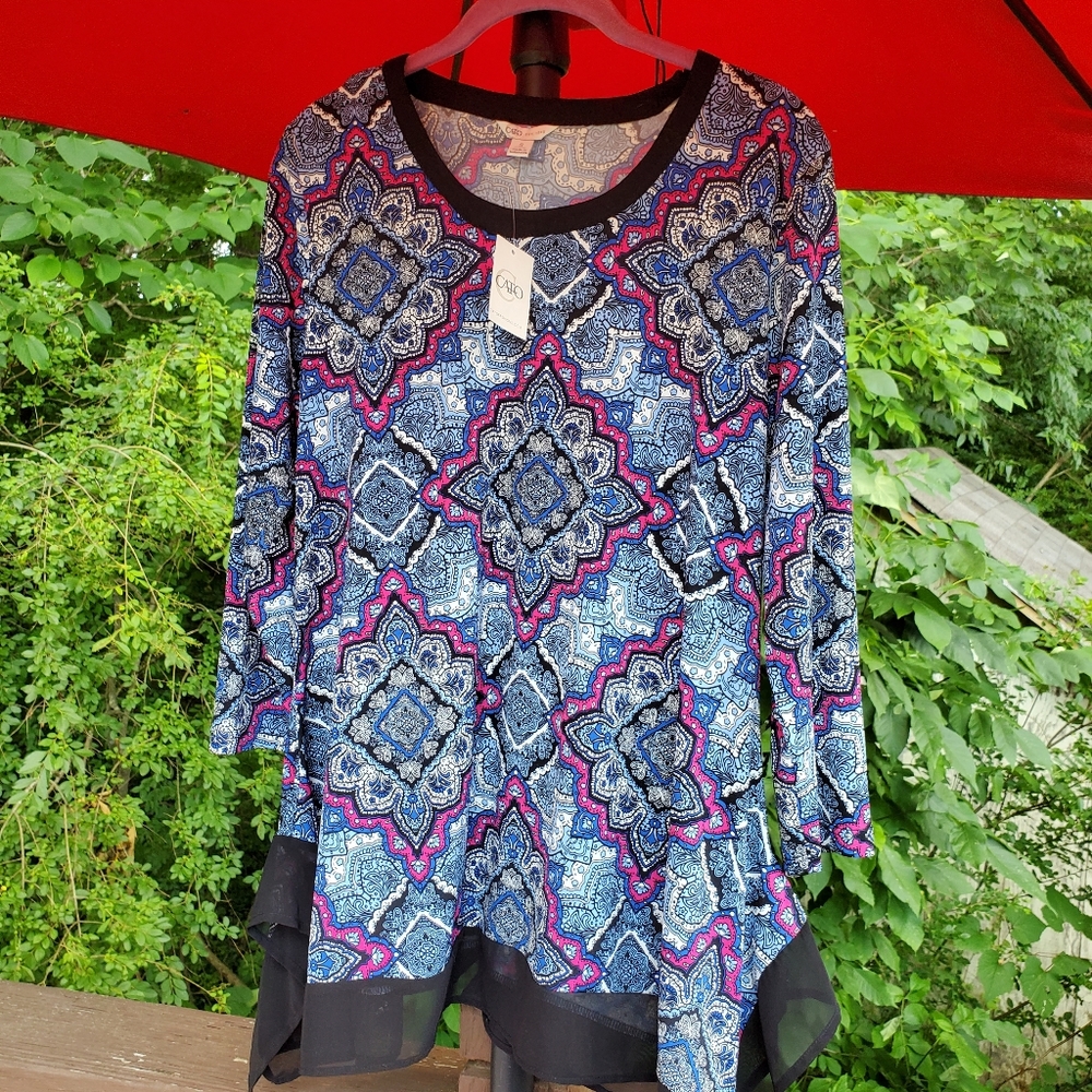 Cato NWT Mosiac print blouse